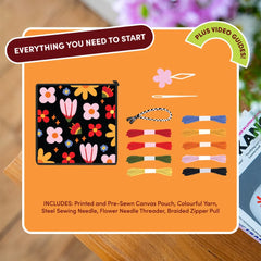 Craft Club Pop Art Petals Needlepoint Pouch Kit