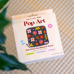Craft Club Pop Art Petals Needlepoint Pouch Kit