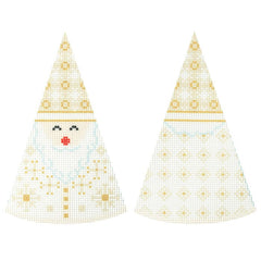 Needlepoint To Go Cream Santa Cone Needlepoint Canvas