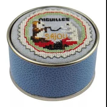 Sajou Cat and Dog Round Box Cross Stitch Kit