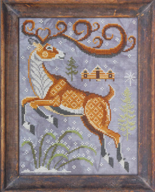 Cottage Garden Samplings A Year in the Woods #12 The Reindeer Cross Stitch Pattern