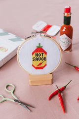 Cotton Clara Hot Sauce Mini Cross Stitch Kit