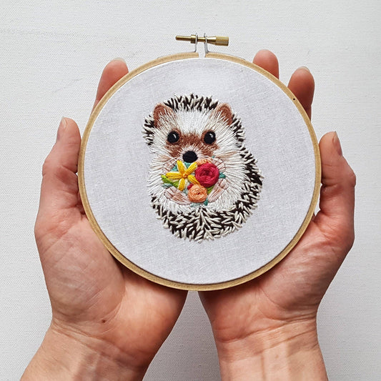 Jessica Long Embroidery Hedgehog Embroidery Kit: Floss Card