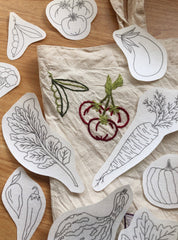 M Creative J Veggie Delight Peel Stick and Stitch Embroidery Patterns