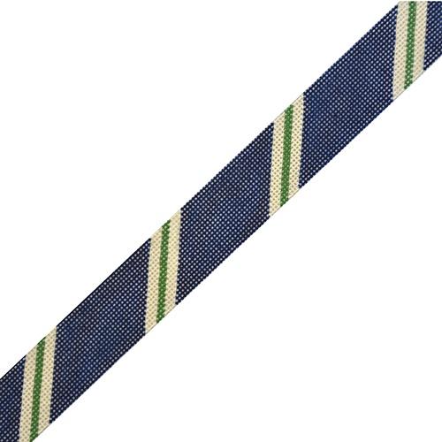 The Meredith Collection Diagonal Stripe Navy Khaki Green Belt Needlepoint Canvas