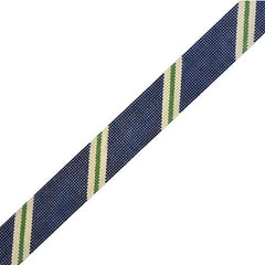 The Meredith Collection Diagonal Stripe Navy Khaki Green Belt Needlepoint Canvas