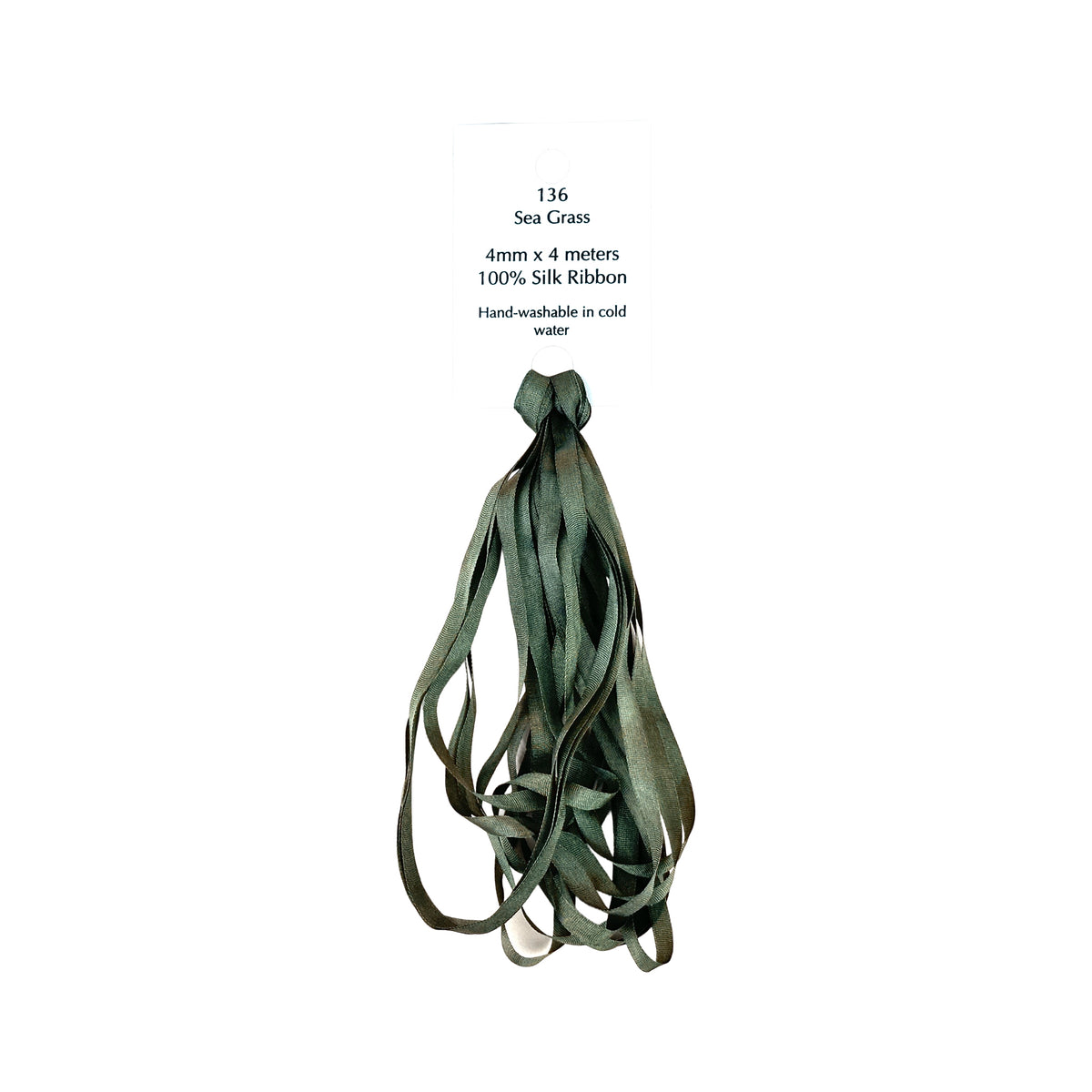 Dinky Dyes Silk Ribbon 4mm - 136 Sea Grass