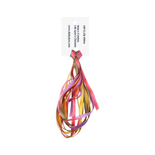Dinky Dyes Silk Ribbon 4mm - 148 Janie's Christmas