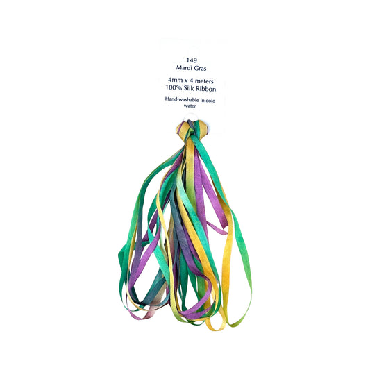 Dinky Dyes Silk Ribbon 4mm - 149 Mardi Gras