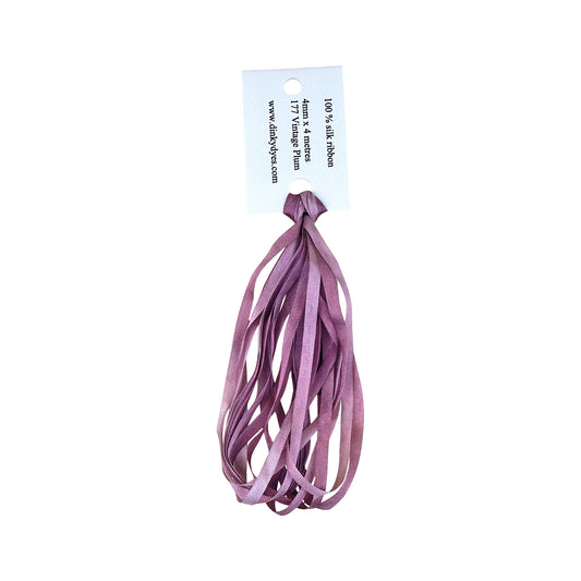 Dinky Dyes Silk Ribbon 4mm - 177 Vintage Plum