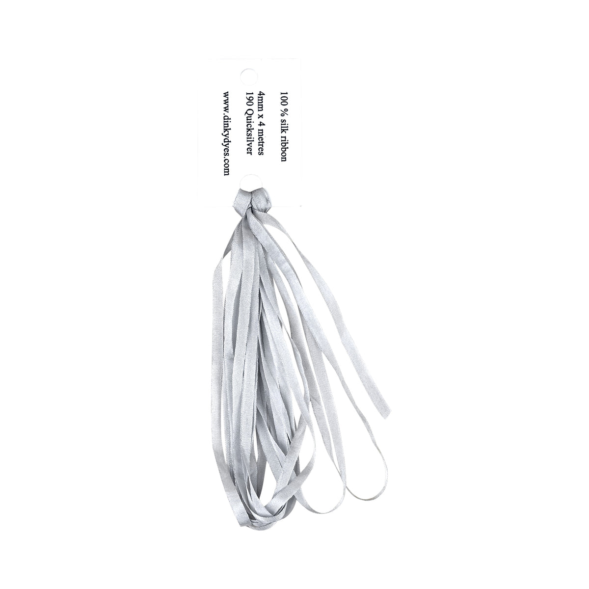 Dinky Dyes Silk Ribbon 4mm - 190 Silver
