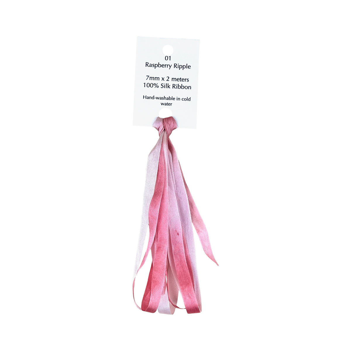 Dinky Dyes Silk Ribbon 7mm - 001 Raspberry Ripple