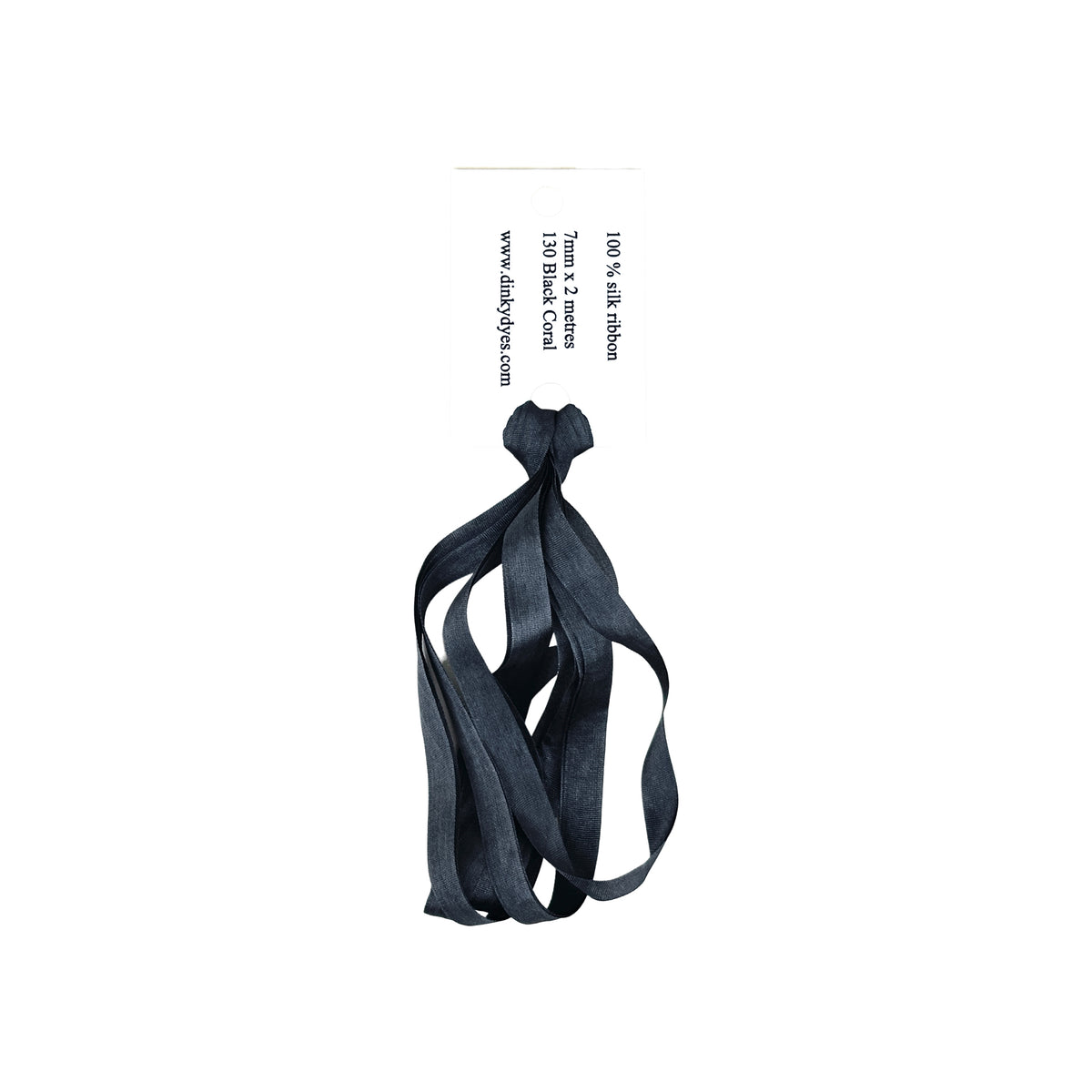 Dinky Dyes Silk Ribbon 7mm - 130 Black Coral