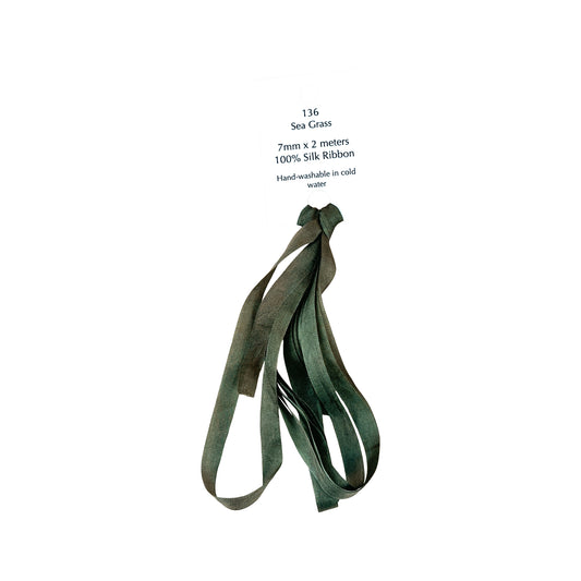 Dinky Dyes Silk Ribbon 7mm - 136 Sea Grass