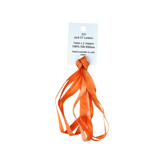 Dinky Dyes Silk Ribbon 7mm - 251 Jack O' Lantern
