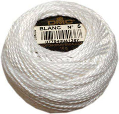 DMC Pearl Cotton #5 45m Ball - Blanc White
