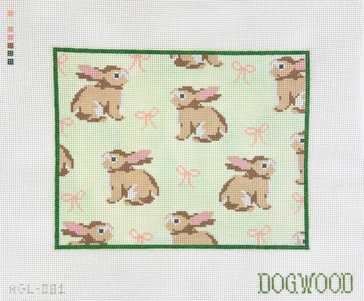 Dogwood Needlepoint Bunnies and Bows Needlepoint Canvas