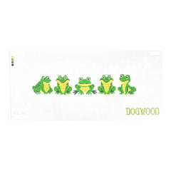 Dogwood Needlepoint Frogs in a Line Needlepoint Canvas