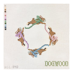 Dogwood Needlepoint Jumping Bunnies Needlepoint Canvas