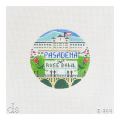 Doolittle Stitchery Pasadena Travel Travel Round Needlepoint Canvas