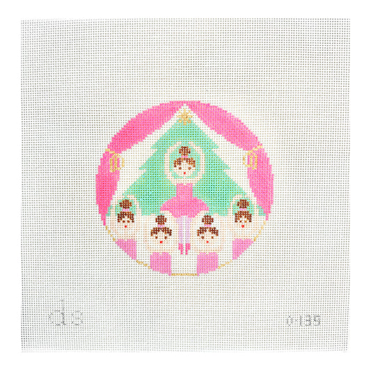 Doolittle Stitchery Ballet Girls Round Needlepoint Canvas