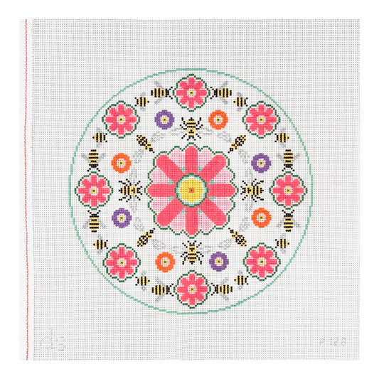 Doolittle Stitchery Bees and Flowers Needlepoint Canvas