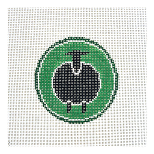 Doolittle Stitchery Black Sheep Merit Badge Needlepoint Canvas