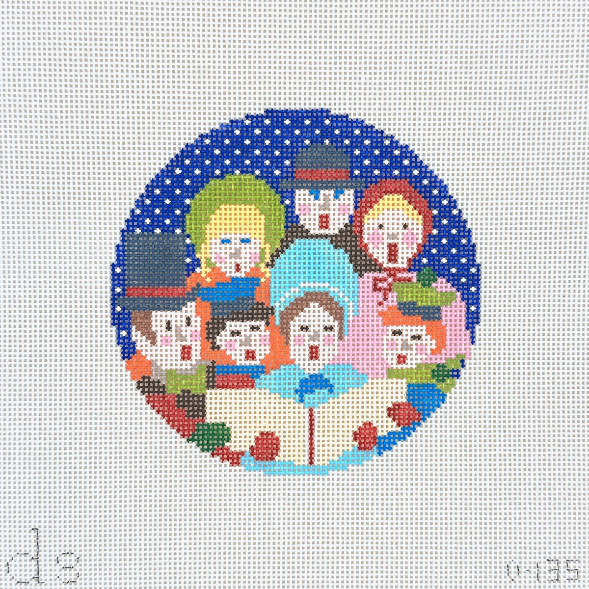 Doolittle Stitchery Carolers Ornament Needlepoint Canvas