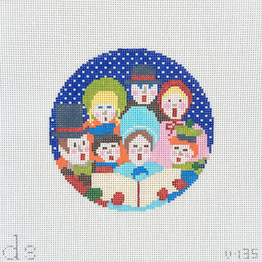 Doolittle Stitchery Carolers Ornament Needlepoint Canvas