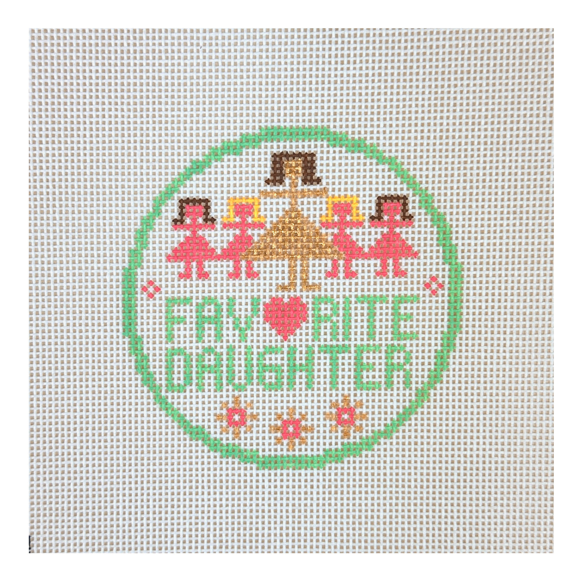 Doolittle Stitchery Favorite Daughter Merit Badge Needlepoint Canvas