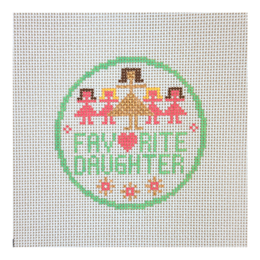 Doolittle Stitchery Favorite Daughter Merit Badge Needlepoint Canvas