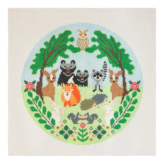 Doolittle Stitchery Forest Friends Pillow Needlepoint Canvas