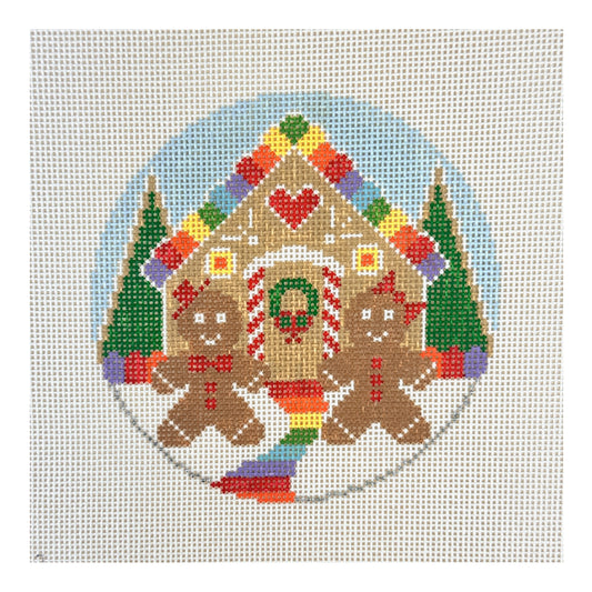 Doolittle Stitchery Gingerbread Round Needlepoint Canvas