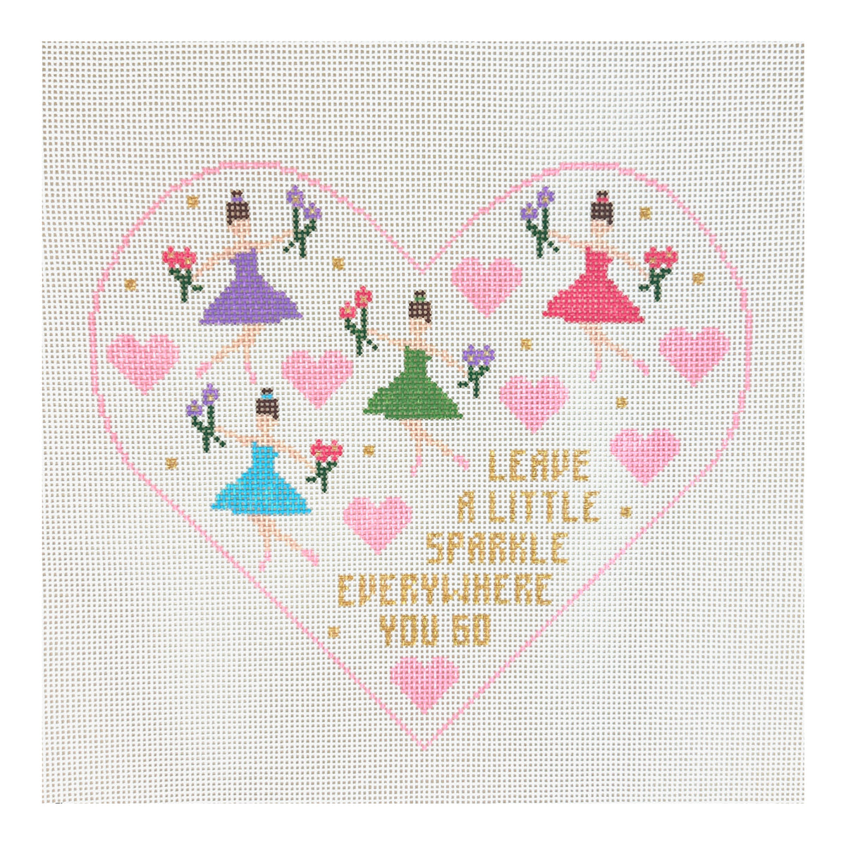 Doolittle Stitchery Leave Sparkle Pillow Needlepoint Canvas