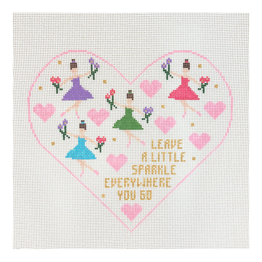 Doolittle Stitchery Leave Sparkle Pillow Needlepoint Canvas