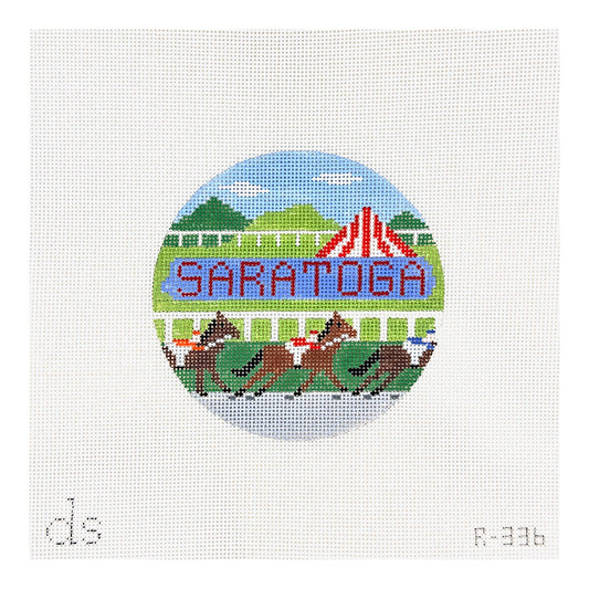 Doolittle Stitchery Saratoga Travel Round Needlepoint Canvas