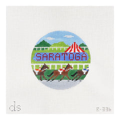 Doolittle Stitchery Saratoga Travel Round Needlepoint Canvas