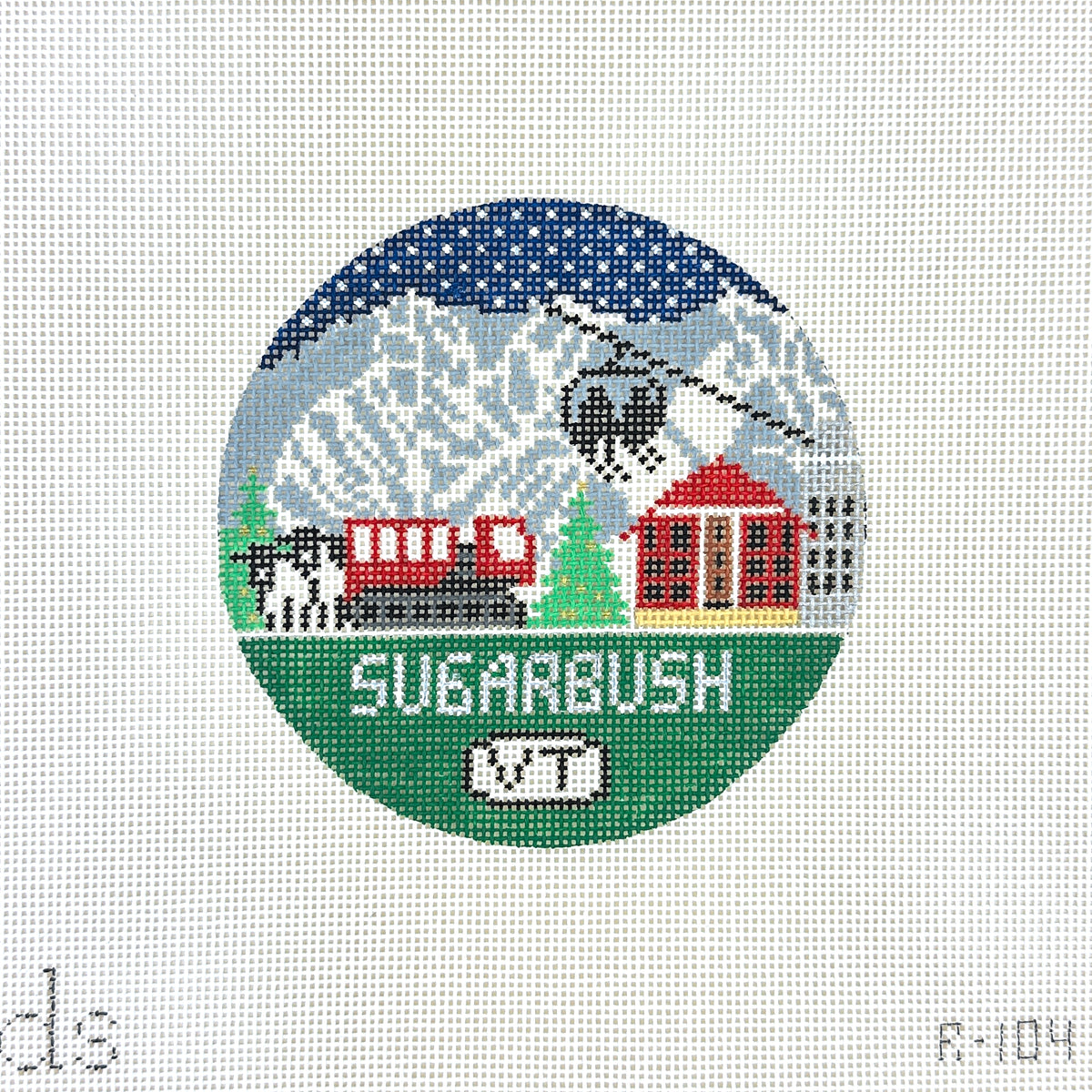 Doolittle Stitchery Sugarbush Travel Round Needlepoint Canvas