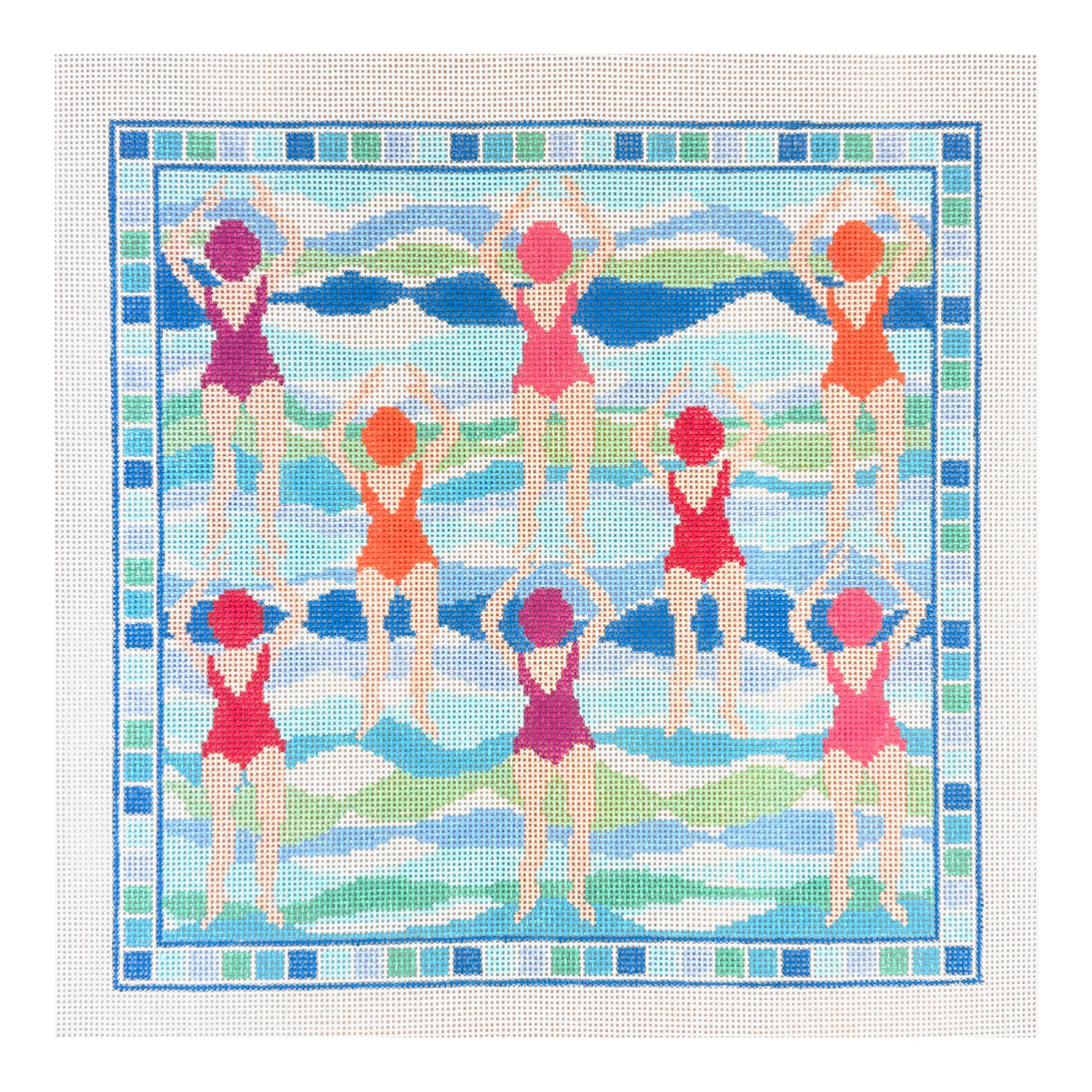 Doolittle Stitchery Swimmers Pillow Needlepoint Canvas