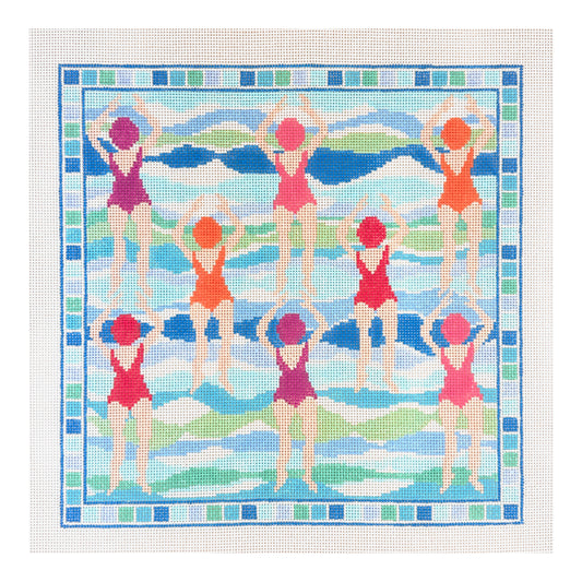 Doolittle Stitchery Swimmers Pillow Needlepoint Canvas