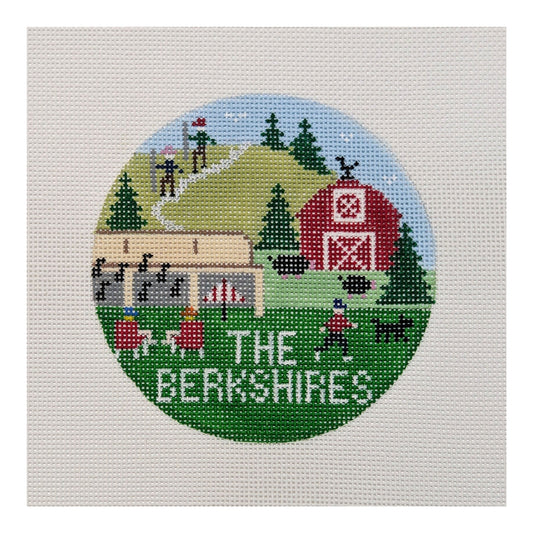Doolittle Stitchery The Berkshires Travel Round Needlepoint Canvas