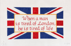 Doolittle Stitchery When a Man is Tired of London He is Tired of Life Needlepoint Canvas