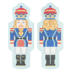 Needlepoint To Go Blue/Red Two Sided Nutcracker Needlepoint Canvas