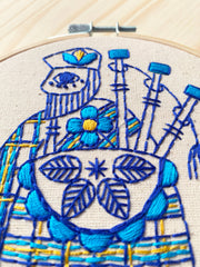 Hook Line and Tinker Embroidery Kits - Bagpiper Complete Embroidery Kit