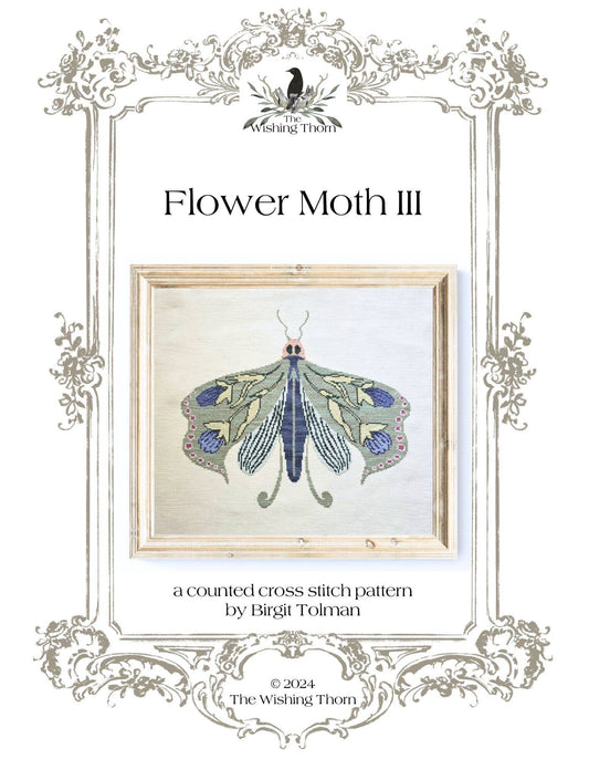 The Wishing Thorn Flower Moth III Cross Stitch Pattern