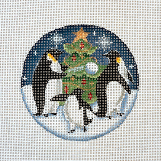 Rebecca Wood Designs Penguin Christmas Needlepoint Canvas - 18M