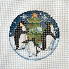 Rebecca Wood Designs Penguin Christmas Needlepoint Canvas - 18M