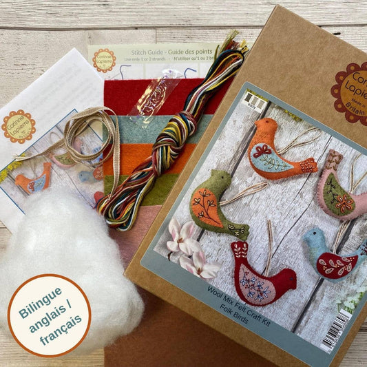 Corinne Lapierre Folk Birds Felt Embroidery Craft Kit