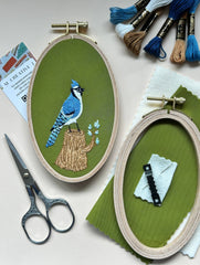 M Creative J Bluejay in the Woods Bird Embroidery Kit