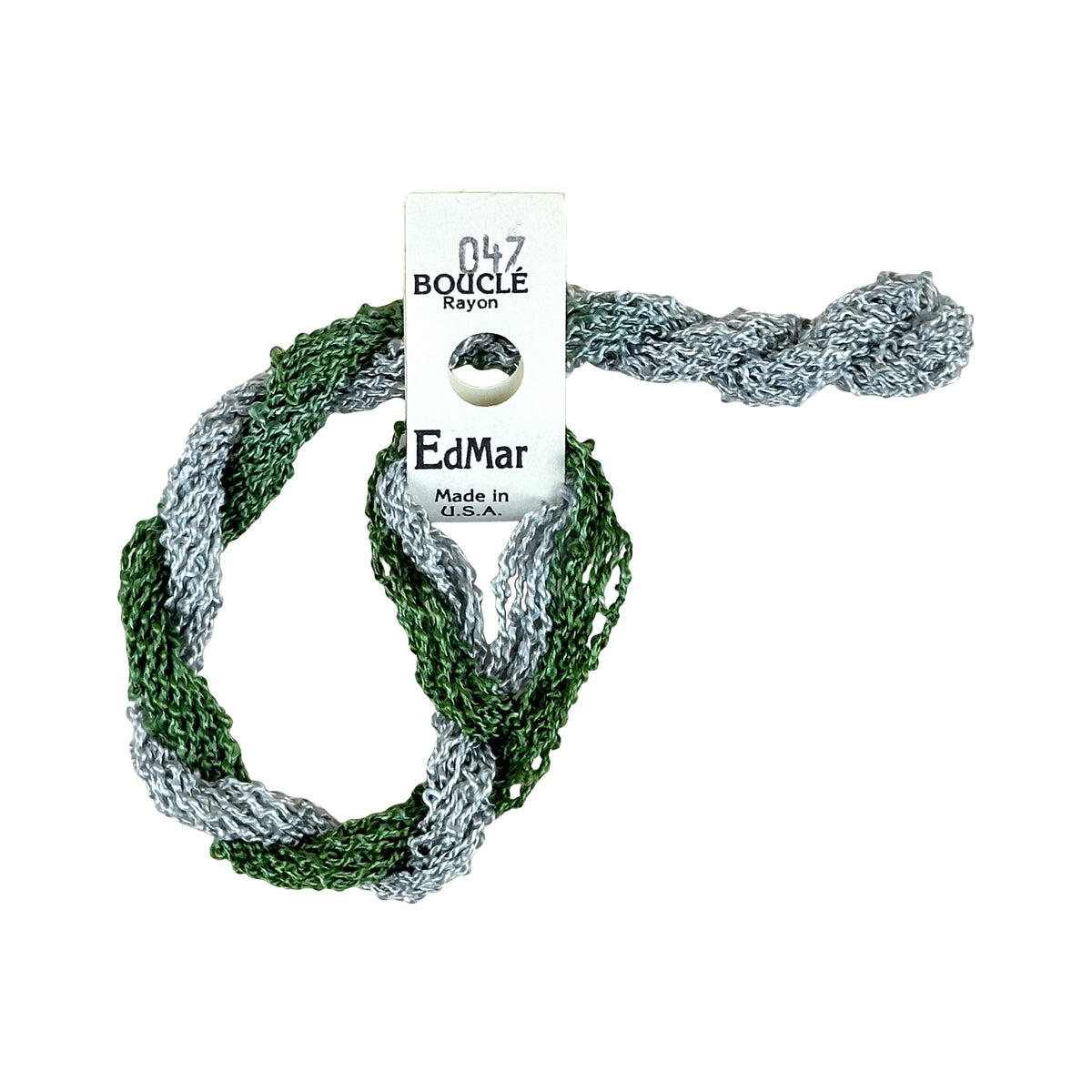 EdMar Boucle - 047 Light Forest Green and Light Grey